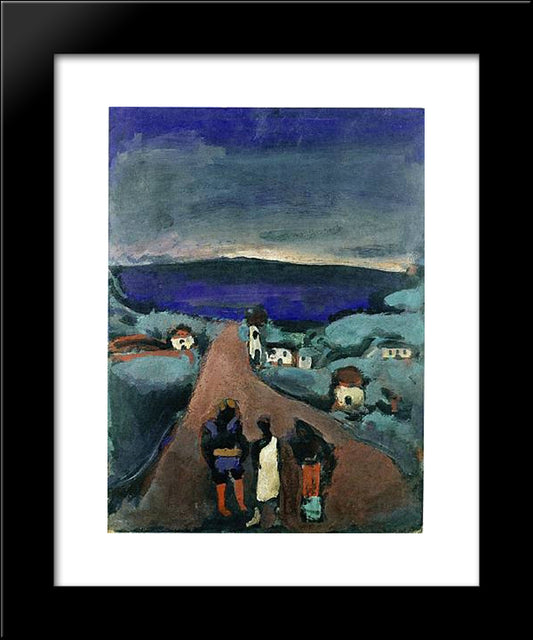 Trois Personnages Dans Un Paysage De Bretagne 20x24 Black Modern Wood Framed Art Print Poster by Rouault, Georges
