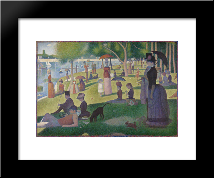 A Sunday On La Grande Jatte -1884 20x24 Black Modern Wood Framed Art Print Poster by Seurat, Georges