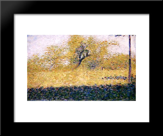 Edge Of Wood, Springtime 20x24 Black Modern Wood Framed Art Print Poster by Seurat, Georges