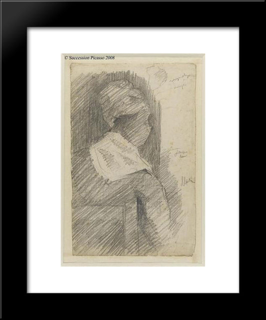 Female From Back (Black Woman) 20x24 Black Modern Wood Framed Art Print Poster by Seurat, Georges