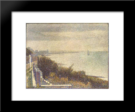 Grandcamp, Evening 20x24 Black Modern Wood Framed Art Print Poster by Seurat, Georges
