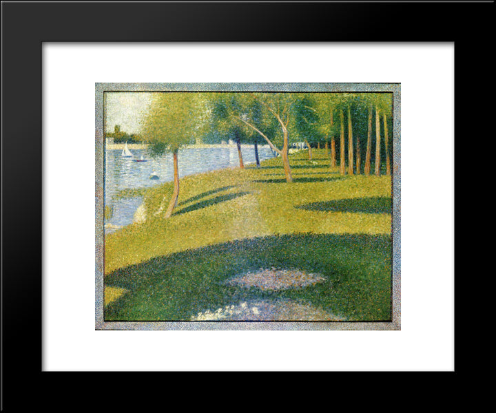 La Grande Jatte 20x24 Black Modern Wood Framed Art Print Poster by Seurat, Georges