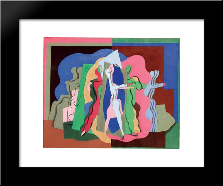 Le Bal Musette 20x24 Black Modern Wood Framed Art Print Poster by Valmier, Georges