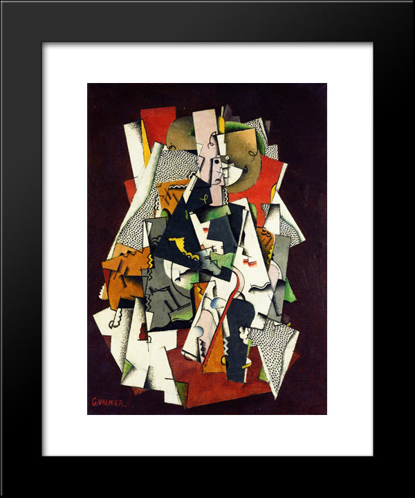 Seated Girl 20x24 Black Modern Wood Framed Art Print Poster by Valmier, Georges