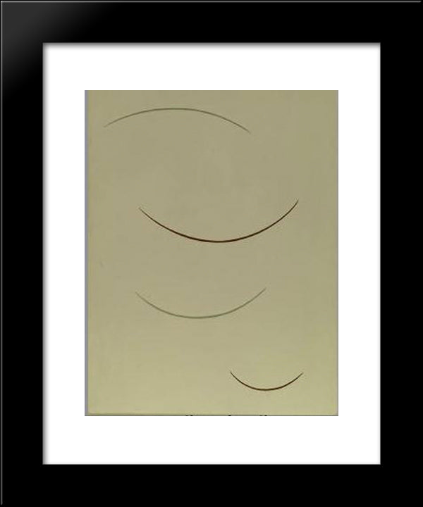 Curving Function (Greenish Brown) 20x24 Black Modern Wood Framed Art Print Poster by Vantongerloo, Georges