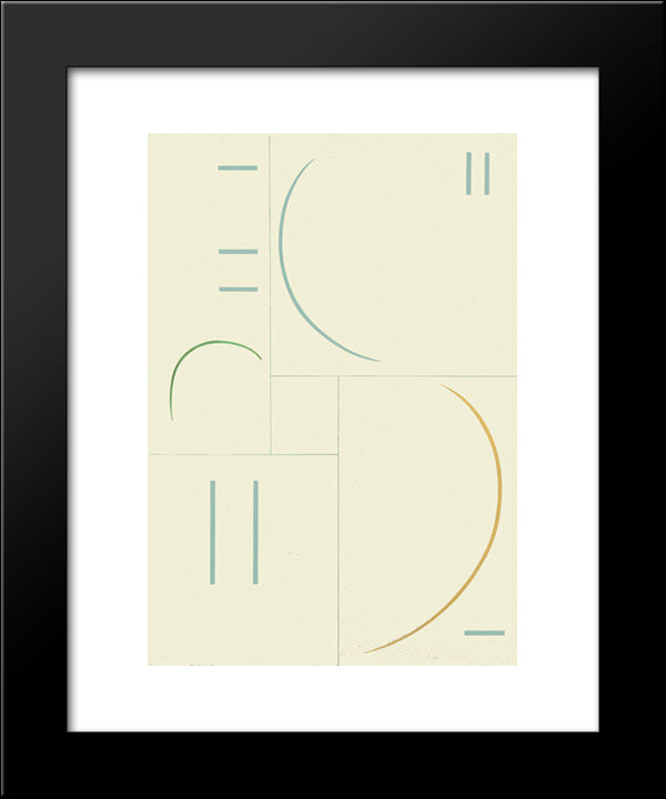 Kurven 20x24 Black Modern Wood Framed Art Print Poster by Vantongerloo, Georges