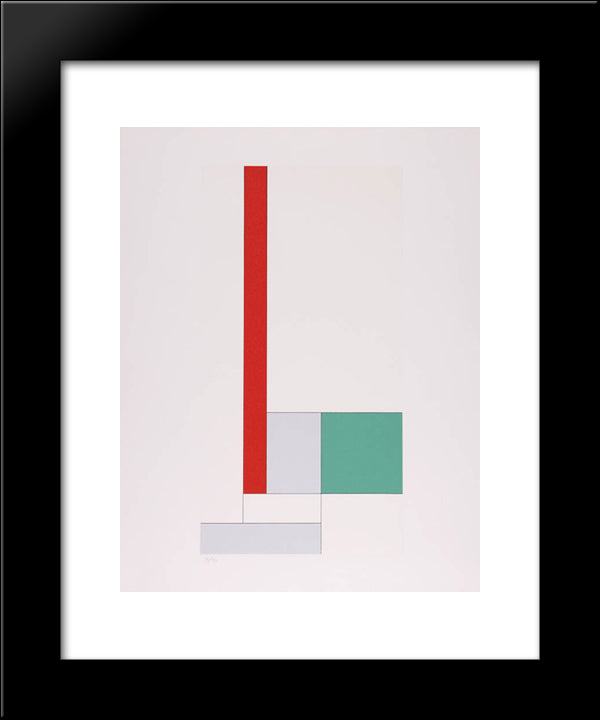 Y= - X2 + Bx + C Rouge - Vert 20x24 Black Modern Wood Framed Art Print Poster by Vantongerloo, Georges