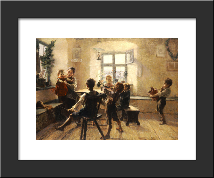 Children'S Concert 20x24 Black Modern Wood Framed Art Print Poster by Jakobides, Georgios