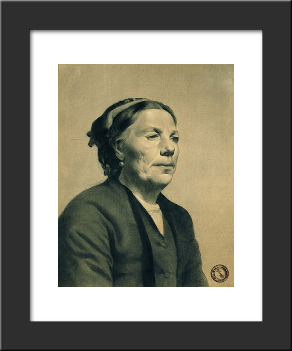 Old Lady With Scar On Her Cheek 20x24 Black Modern Wood Framed Art Print Poster by Jakobides, Georgios