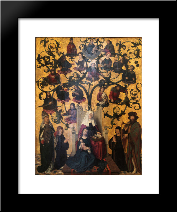 Lineage Of Saint Anne 20x24 Black Modern Wood Framed Art Print Poster by David, Gerard