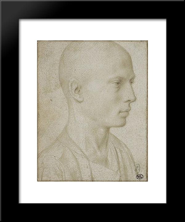Study Of A Bust Of Yyoung Boy With Shaved Head 20x24 Black Modern Wood Framed Art Print Poster by David, Gerard