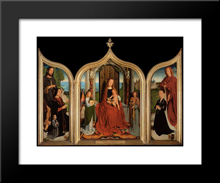 The Triptych Of The Sedano Family 20x24 Black Modern Wood Framed Art Print Poster by David, Gerard