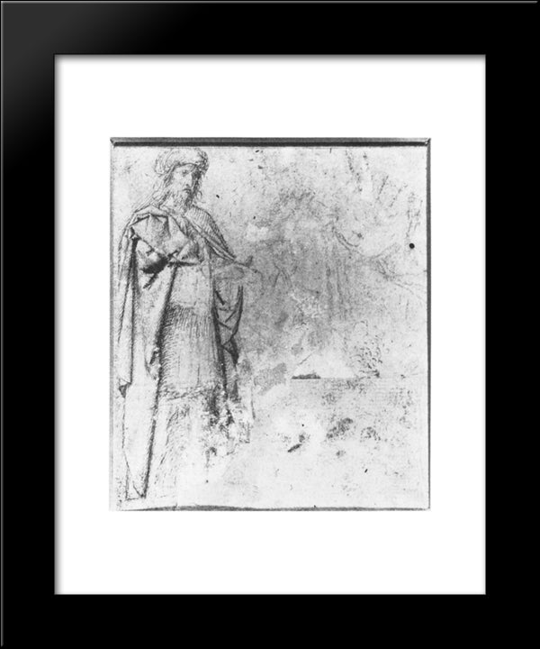 Verso Of The First Sketch King Cambyses 20x24 Black Modern Wood Framed Art Print Poster by David, Gerard