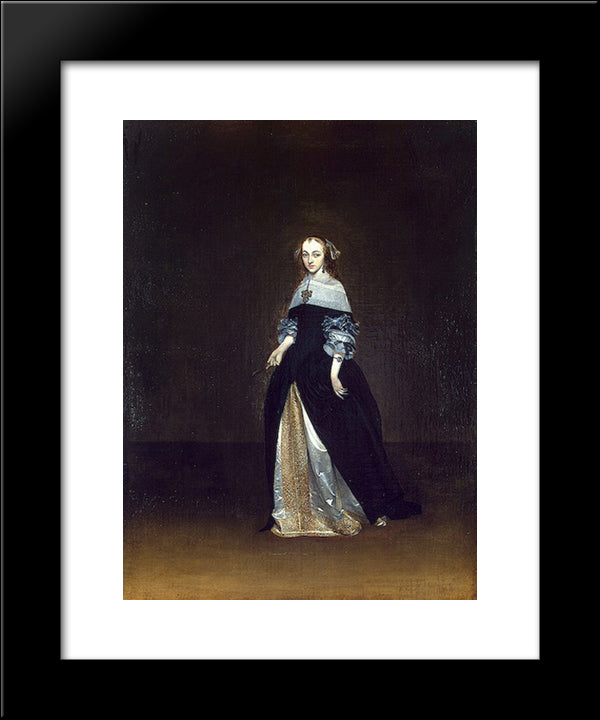 Portrait Of Catarina Van Leunink 20x24 Black Modern Wood Framed Art Print Poster by Terborch, Gerard