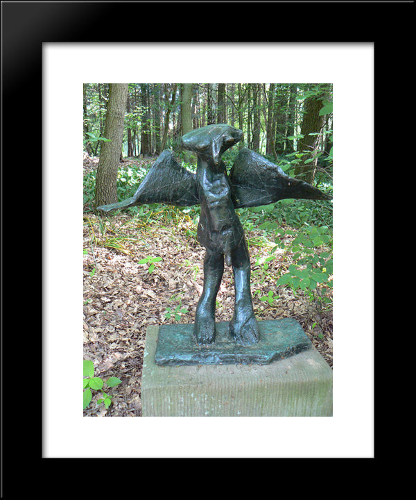 Le Grand Homme De La Nuit 20x24 Black Modern Wood Framed Art Print Poster by Richier, Germaine