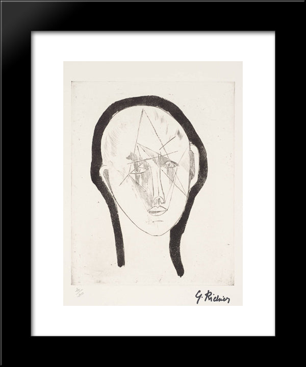 Portrait 20x24 Black Modern Wood Framed Art Print Poster by Richier, Germaine