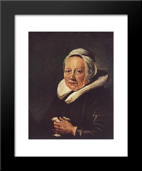 Portrait Of An Old Woman 20x24 Black Modern Wood Framed Art Print Poster by Gerrit, Dou