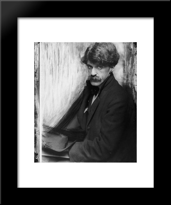 Portrait Of Stieglitz, Alfred 20x24 Black Modern Wood Framed Art Print Poster by Kasebier, Gertrude