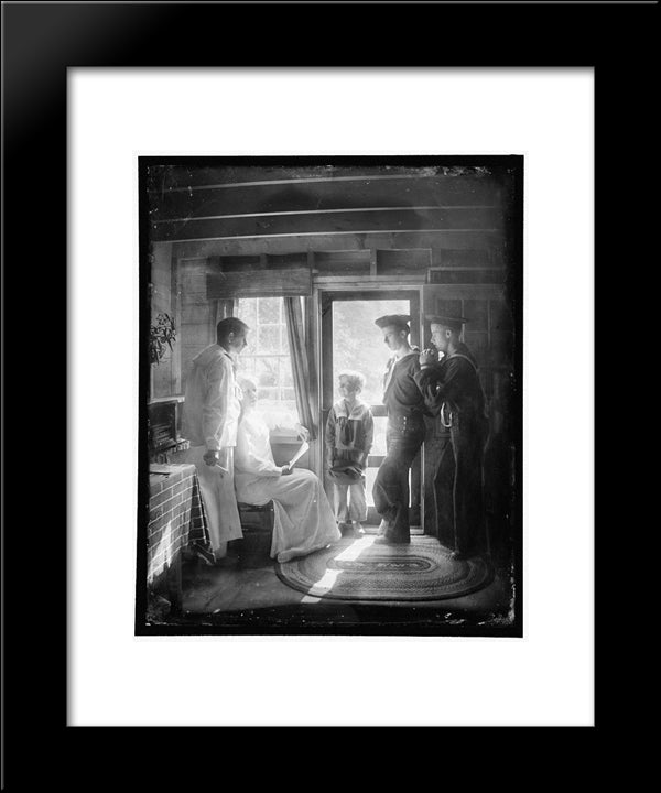 The Clarence White Family In Maine 20x24 Black Modern Wood Framed Art Print Poster by Kasebier, Gertrude