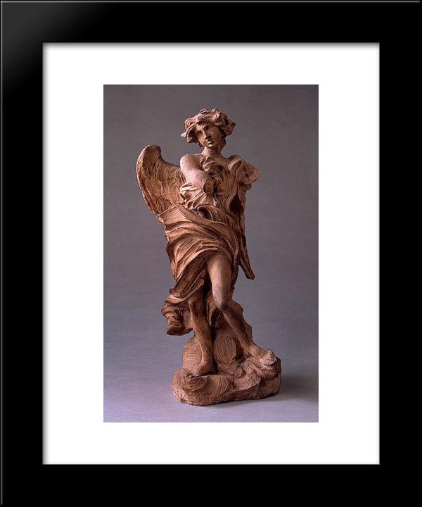 Angel With The Inscription Of I.N.R.I. 20x24 Black Modern Wood Framed Art Print Poster by Reynolds, Joshua