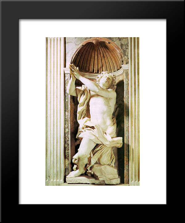 Daniel And The Lion 20x24 Black Modern Wood Framed Art Print Poster by Reynolds, Joshua