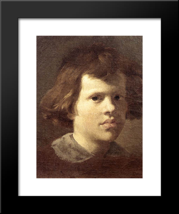 Portrait Of A Boy 20x24 Black Modern Wood Framed Art Print Poster by Reynolds, Joshua
