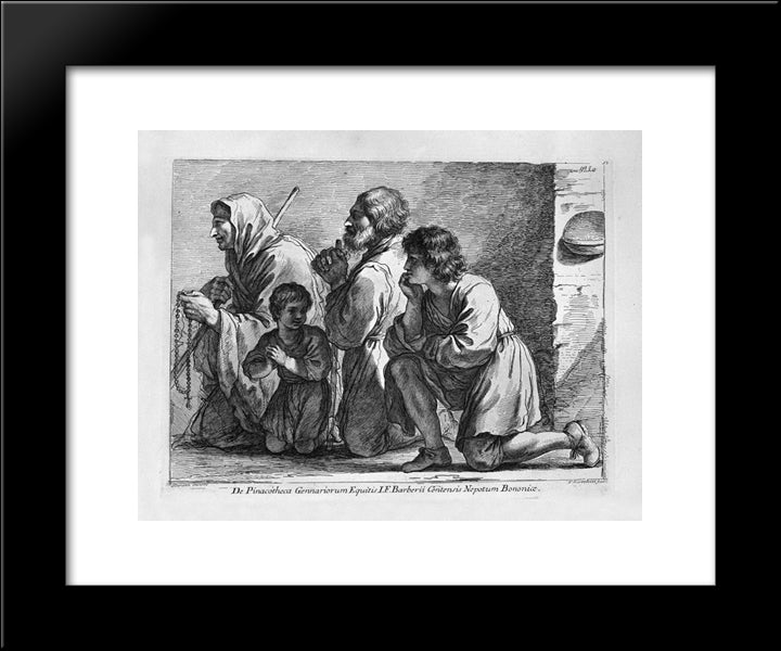 A Family In Prayer 20x24 Black Modern Wood Framed Art Print Poster by Piranesi, Giovanni Battista