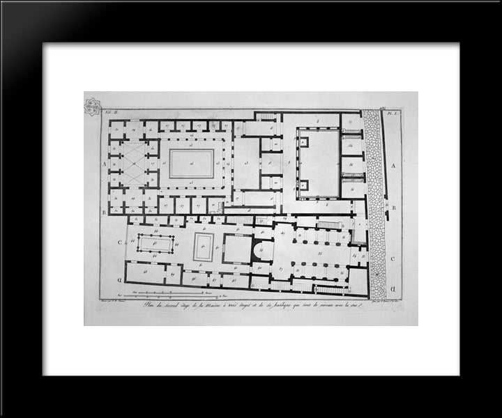 Aforesaid Section Of The House 20x24 Black Modern Wood Framed Art Print Poster by Piranesi, Giovanni Battista