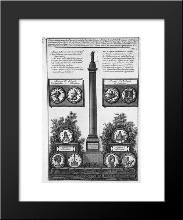 Altrorilievo Other Side Of The Pedestal (Two Branches) 20x24 Black Modern Wood Framed Art Print Poster by Piranesi, Giovanni Battista