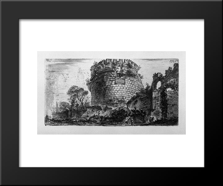 Amphitheatre Of Verona 20x24 Black Modern Wood Framed Art Print Poster by Piranesi, Giovanni Battista