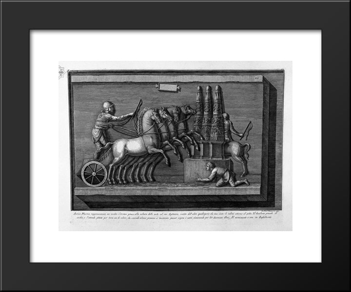 Ancient Representing A Plastic Chariot Circus At The Turn Of The Destinations (Inc F Piranesi) 20x24 Black Modern Wood Framed Art Print Poster by Piranesi, Giovanni Battista