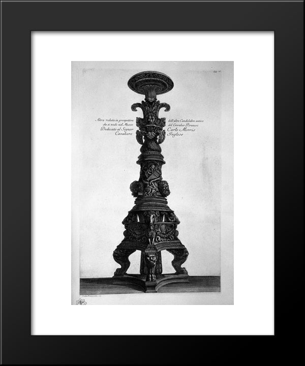 Another View In Perspective Of The Previous Candlestick 20x24 Black Modern Wood Framed Art Print Poster by Piranesi, Giovanni Battista