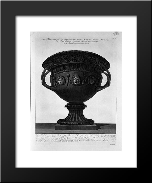 Antique Vase Of Basalt Found On The Quirinal In 1772 20x24 Black Modern Wood Framed Art Print Poster by Piranesi, Giovanni Battista