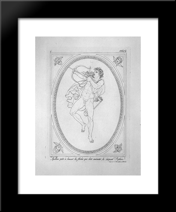 Apollo, The Dart Body 20x24 Black Modern Wood Framed Art Print Poster by Piranesi, Giovanni Battista