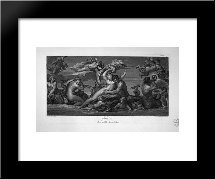 Apollo And Silenus 20x24 Black Modern Wood Framed Art Print Poster by Piranesi, Giovanni Battista