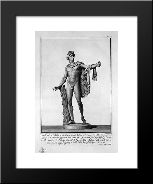 Apollo Belvedere 20x24 Black Modern Wood Framed Art Print Poster by Piranesi, Giovanni Battista