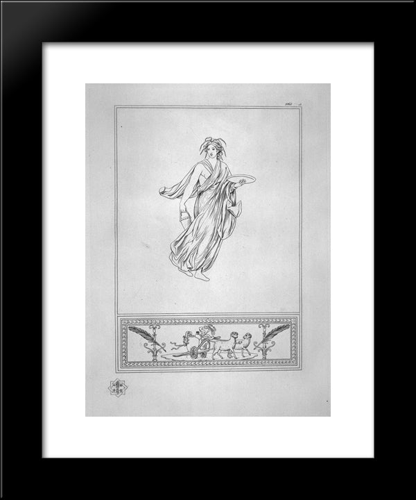 Bacchante Bearing A Plate And A Bucket 20x24 Black Modern Wood Framed Art Print Poster by Piranesi, Giovanni Battista