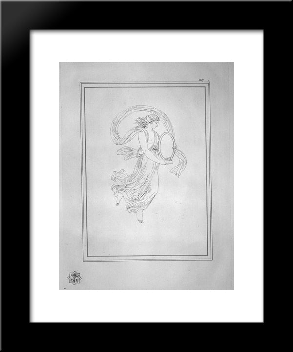 Bacchante Leading A Mirror 20x24 Black Modern Wood Framed Art Print Poster by Piranesi, Giovanni Battista