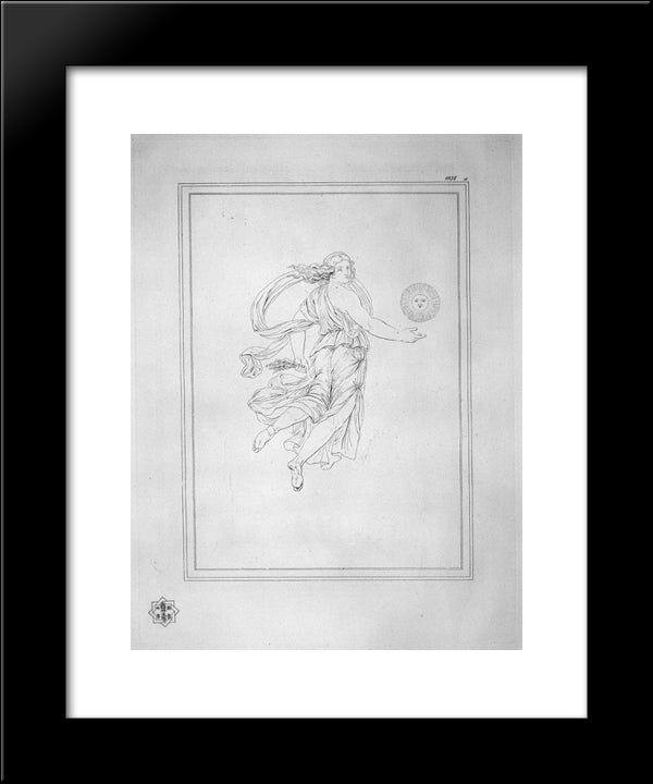 Bacchante Leading Ears; Beside Her The Sun 20x24 Black Modern Wood Framed Art Print Poster by Piranesi, Giovanni Battista