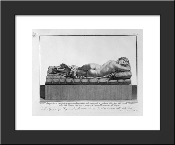 Borghese Hermaphrodite 20x24 Black Modern Wood Framed Art Print Poster by Piranesi, Giovanni Battista