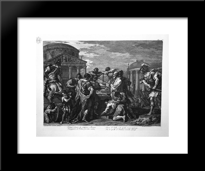 Brennus And Camillus 20x24 Black Modern Wood Framed Art Print Poster by Piranesi, Giovanni Battista