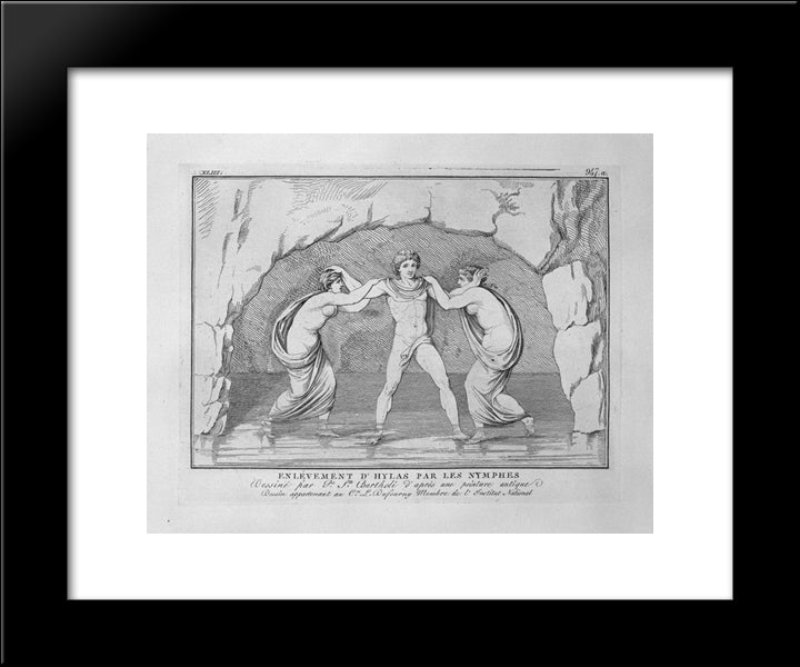 Bust Of Unknown, Unsigned 20x24 Black Modern Wood Framed Art Print Poster by Piranesi, Giovanni Battista