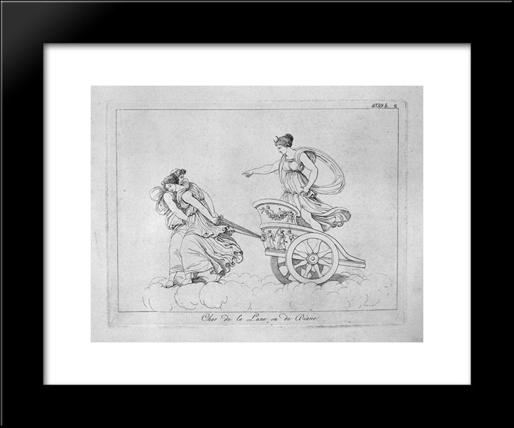 Chariot Of The Moon 20x24 Black Modern Wood Framed Art Print Poster by Piranesi, Giovanni Battista