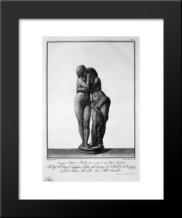 Cupid And Psyche 20x24 Black Modern Wood Framed Art Print Poster by Piranesi, Giovanni Battista