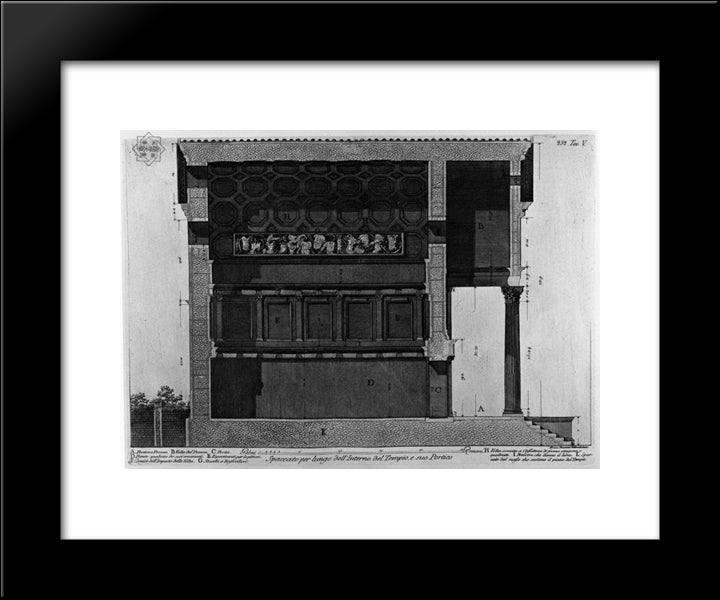 Cutaway Of The Interior For Long These Days, And His Porch 20x24 Black Modern Wood Framed Art Print Poster by Piranesi, Giovanni Battista