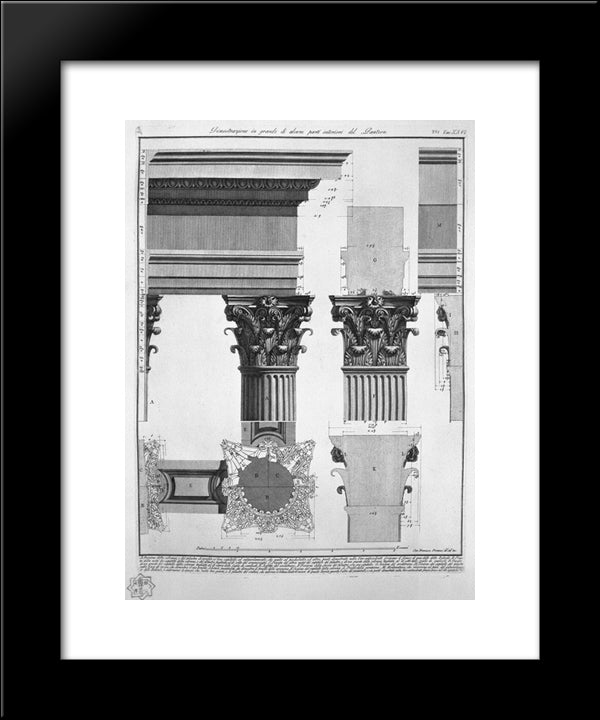 Demonstration In Large Parts Of The Interior Of The Pantheon 20x24 Black Modern Wood Framed Art Print Poster by Piranesi, Giovanni Battista