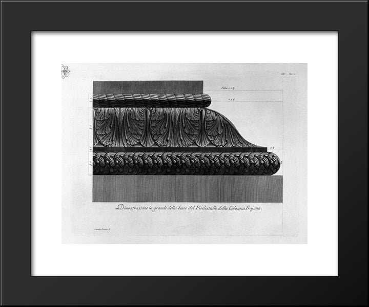 Demonstration Of A Large Pedestal Base Of The Trajan`S Column 20x24 Black Modern Wood Framed Art Print Poster by Piranesi, Giovanni Battista