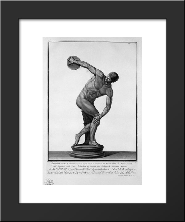 Discus Thrower 20x24 Black Modern Wood Framed Art Print Poster by Piranesi, Giovanni Battista
