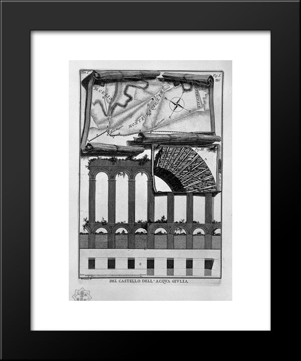Elevation 20x24 Black Modern Wood Framed Art Print Poster by Piranesi, Giovanni Battista