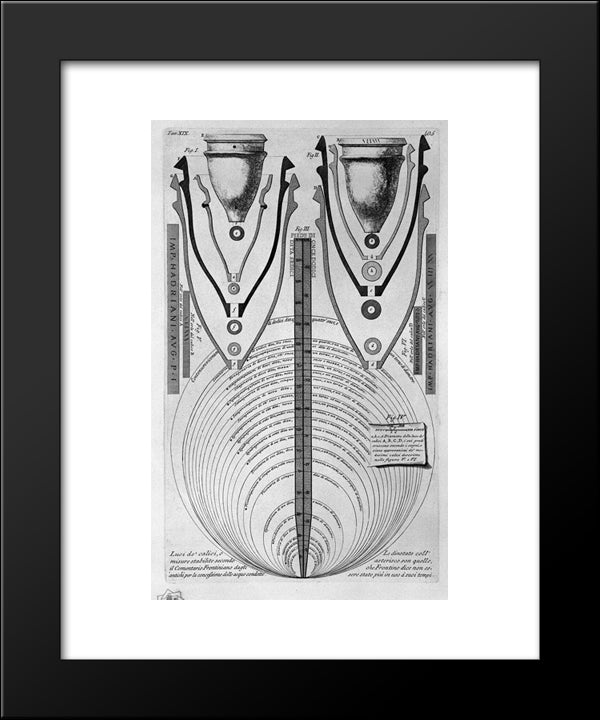 Fragment Of A Shield Fell From Above Trophies 20x24 Black Modern Wood Framed Art Print Poster by Piranesi, Giovanni Battista